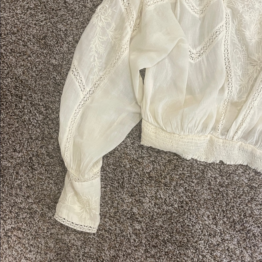 Free people lace cotton women top size XS - Picture 3 of 6